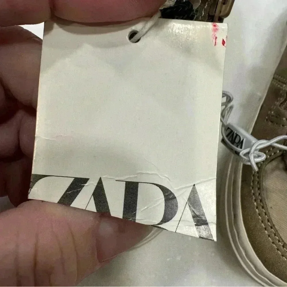 NEW! Zara Toddler Suede & Canvas Zip On Sneakers  Size US 5.5